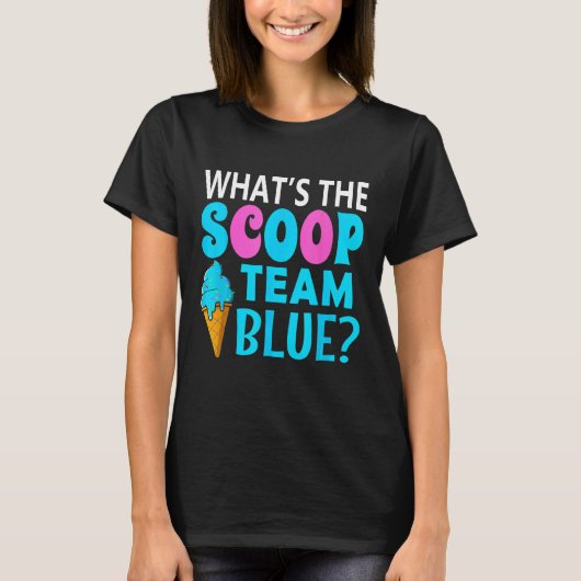 Ice Cream Geslacht onthullen bijpassend team blauw T-shirt (Voorkant)
