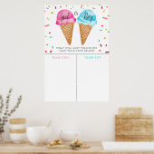 Ice Cream Geslacht Onthullen Boy Meisje Voorspelli Poster (Keuken)