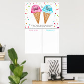 Ice Cream Geslacht Onthullen Boy Meisje Voorspelli Poster (Thuiskantoor)