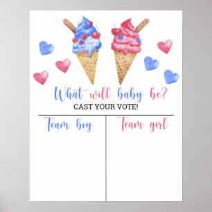 Ice Cream Geslacht onthullen Boy of Girl grafiek Poster