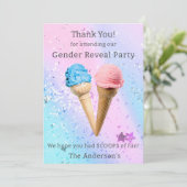 Ice Cream Geslacht onthullen Dank u kaart (Staand voorkant)