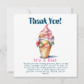 Ice Cream Geslacht onthullen haar een meisje Bedankkaart (Voorkant)