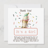 Ice Cream Geslacht onthullen haar een meisje Bedankkaart (Voorkant)