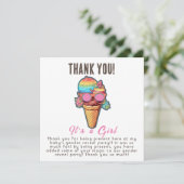 Ice Cream Geslacht onthullen haar een meisje Bedankkaart (Staand voorkant)