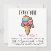 Ice Cream Geslacht onthullen haar een meisje Bedankkaart (Voorkant)