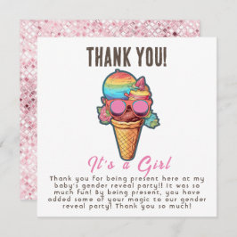 Ice Cream Geslacht onthullen haar een meisje Bedankkaart