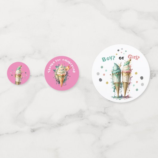 Ice Cream Geslacht onthullen haar een meisje Confetti (Achterkanten)