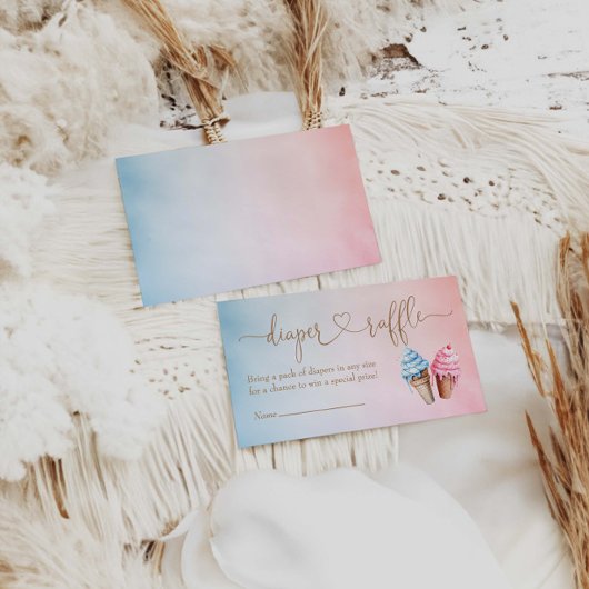 Ice cream Geslacht onthullen luier Raffle Informatiekaartje