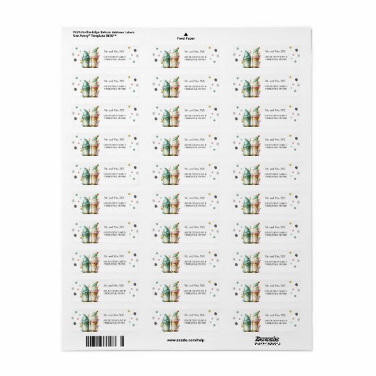 Ice Cream Geslacht onthullen Party retour adres Etiket (Full Sheet)