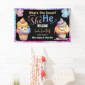 Ice Cream Geslacht onthullen Party Welkom Spandoek (Insitu)