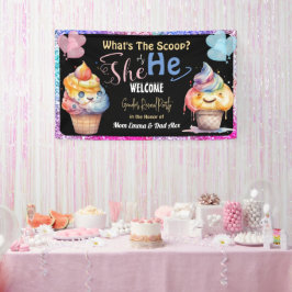 Ice Cream Geslacht onthullen Party Welkom Spandoek