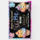 Ice Cream Geslacht onthullen Party Welkom Spandoek (Verticaal)