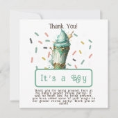 Ice Cream Geslacht Onthullen Zijn Een Jongen Bedankkaart (Voorkant)