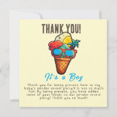 Ice Cream Geslacht Onthullen Zijn Een Jongen Bedankkaart (Voorkant)
