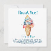 Ice Cream Geslacht Onthullen Zijn Een Jongen Bedankkaart (Voorkant)