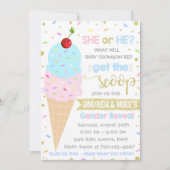 Ice Cream Geslacht Onthulling Uitnodiging, Gender  Kaart (Voorkant)