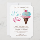 Ice Cream Geslacht Reveal Uitnodigen Kaart (Voorkant)