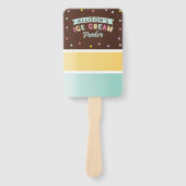 Ice Cream gestreepte ijsje trakteren Verjaardagsfe Handwaaier (Voorkant)