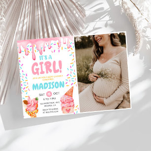 Ice Cream Girl Baby shower Party Foto Kaart