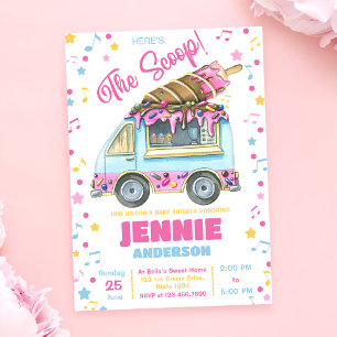 Ice Cream Girl Baby shower Party Kaart