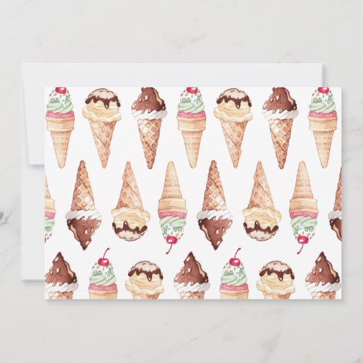 Ice Cream Girl Birthday Fotouitnodiging Kaart