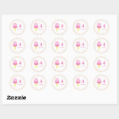 Ice Cream Girl Birthday Ronde Sticker (Vel)