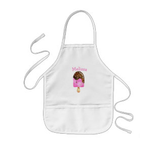 Ice Cream Girl Cute Personalized Monogram Kinder Schort