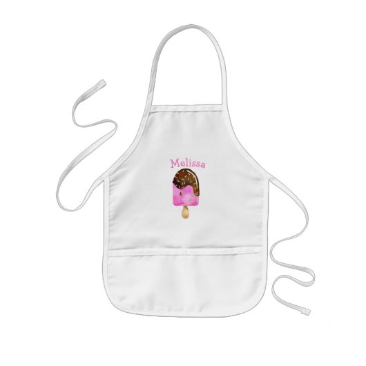 Ice Cream Girl Cute Personalized Monogram Kinder Schort (Voorkant)