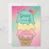 Ice Cream Glitter Sprinkles Verjaardag uitnodiging (Voorkant)