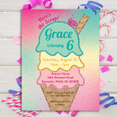 Ice Cream Glitter Sprinkles Verjaardag uitnodiging
