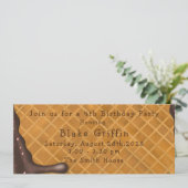 Ice Cream Golden Ticket Birthday Uitnodiging (Staand voorkant)