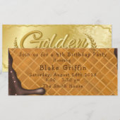 Ice Cream Golden Ticket Birthday Uitnodiging (Voorkant / Achterkant)