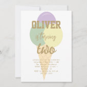 Ice Cream Goud Folie Kalligrafie Verjaardagsfeest Kaart (Voorkant)