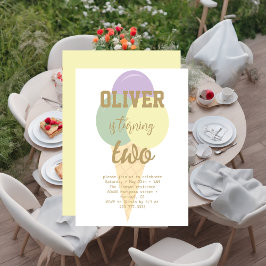 Ice Cream Goud Folie Kalligrafie Verjaardagsfeest Kaart