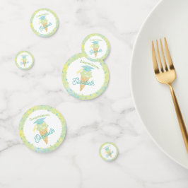 Ice Cream Graduation Party Blue Green Confetti