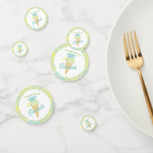 Ice Cream Graduation Party Blue Green Confetti (Groep)