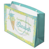 Ice Cream Graduation Party Blue Green Groot Cadeauzakje (Achterkant Gekanteld)