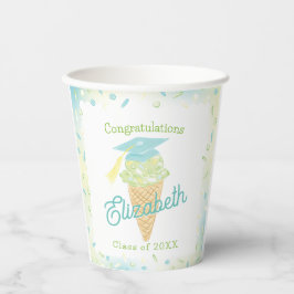 Ice Cream Graduation Party Blue Green Papieren Bekers