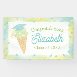 Ice Cream Graduation Party Blue Green Spandoek