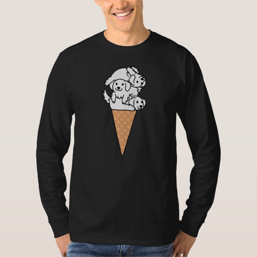 Ice Cream Great Pyreneeën Dog T-shirt (Voorkant)