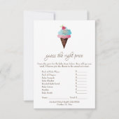 Ice Cream Guess Het Juiste Prijsspel Kaart (Voorkant)