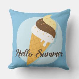 Ice Cream Hallo aangepaste kleur werpt kussens