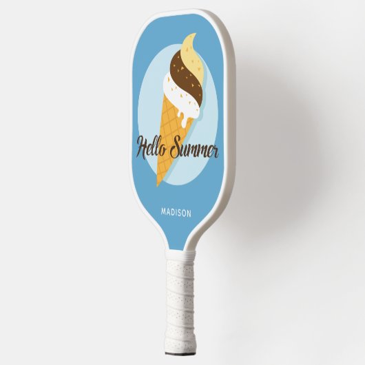 Ice Cream Hallo aangepaste naam en kleur Pickleball Paddle (Links)