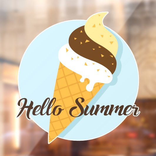 Ice Cream Hallo Raamsticker (Vel 2)