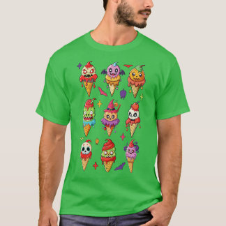 Ice Cream Halloween Funny Spooky Seizoen T-shirt