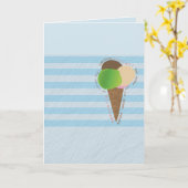 Ice Cream Happy Birthday Kaart (Gele Bloem)
