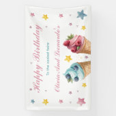 Ice Cream Happy Birthday voor de coolste tweeling Spandoek (Verticaal)
