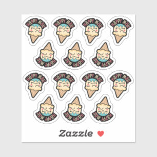 Ice Cream Happy Mail Custom-Cut Vinyl Sticker