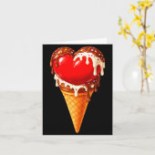 Ice Cream Heart Funny Drip Valentines Day Boys Gir Kaart (Gele Bloem)