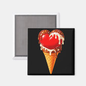 Ice Cream Heart Funny Drip Valentines Day Boys Gir Magneet (Voorkant / Achterkant)